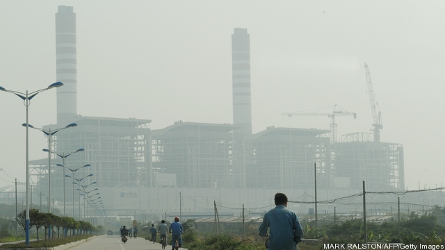 View of the coal fired-power station at