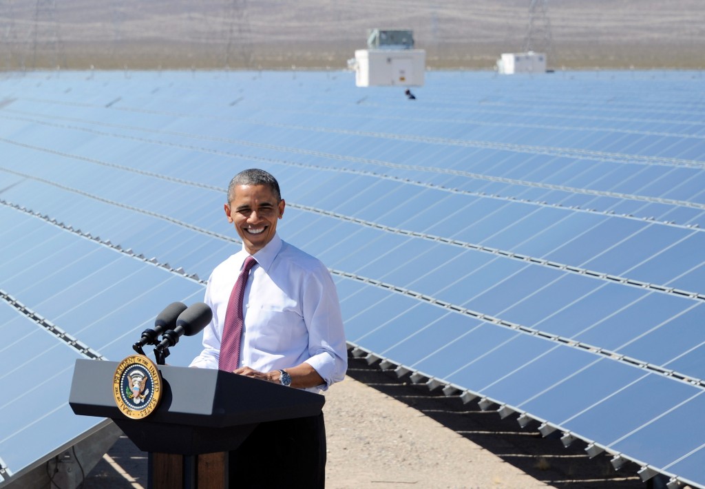 President Obama Visits Largest Photovoltaic Plant In U.S. In Nevada